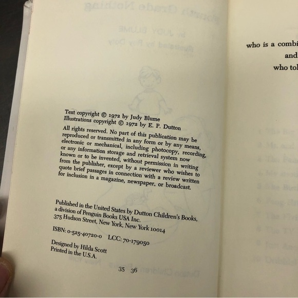 Tales of a Fourth Grade Nothing By: Judy Blume, hardback book - Picture 5 of 5
